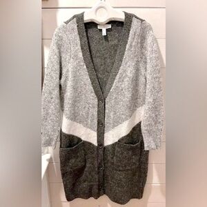 ADDITION  ELLE Gray & White long cardigan size X
